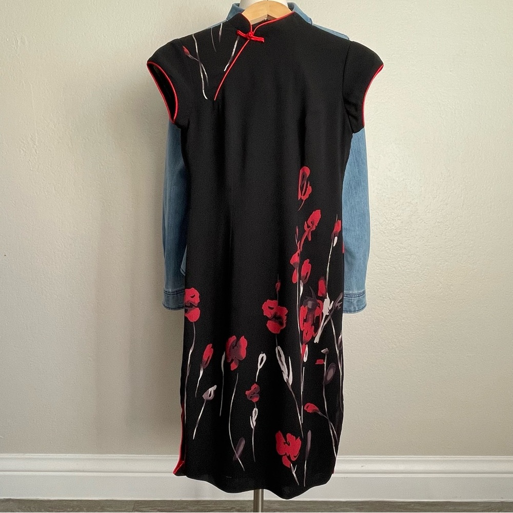 Size XS Luxurious Chinese Black Floral Dress Cheongsam Qipao | Traditional Chine